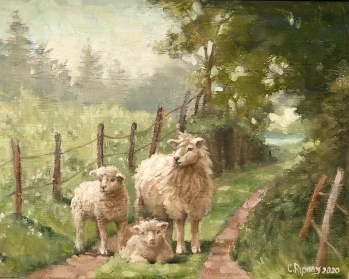 Sheep on a Country Path